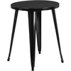 image:imageFlash Furniture Commercial Grade 24 Round Black Metal IndoorOutdoor Table Set with 2 Cafe ChairsBlack