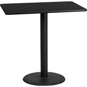 image:imageFlash Furniture 48x30 Rectangular Table and 24 Round Base NaturalBlack