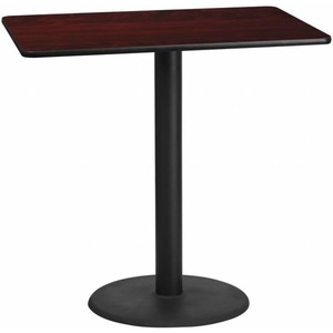 image:imageFlash Furniture 48x30 Rectangular Table and 24 Round Base NaturalMahogany