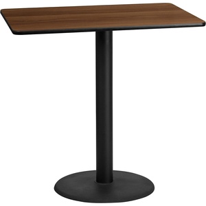 image:imageFlash Furniture 48x30 Rectangular Table and 24 Round Base NaturalWalnut