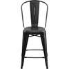 image:imageFlash Furniture 24 in Metal IndoorOutdoor Counter Stool Black 4Pack