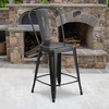 image:imageFlash Furniture 24 in Metal IndoorOutdoor Counter Stool Black 4Pack