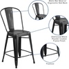 image:imageFlash Furniture 24 in Metal IndoorOutdoor Counter Stool Black 4Pack