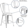 image:imageFlash Furniture 24 in Metal IndoorOutdoor Counter Stool White 4Pack