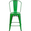 image:imageFlash Furniture Blake Commercial Grade 4 Pack 24 High Distressed Green Metal IndoorOutdoor Counter Height Stool with Back4