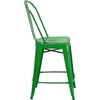 image:imageFlash Furniture Blake Commercial Grade 4 Pack 24 High Distressed Green Metal IndoorOutdoor Counter Height Stool with Back4