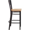 image:imageFlash Furniture HERCULES Series Black Circle Back Metal Restaurant Barstool  Burgundy Vinyl SeatNatural Wood SeatBlack Metal Frame