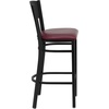 image:imageFlash Furniture HERCULES Series Black Circle Back Metal Restaurant Barstool  Burgundy Vinyl SeatRed