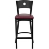 image:imageFlash Furniture HERCULES Series Black Circle Back Metal Restaurant Barstool  Burgundy Vinyl SeatRed
