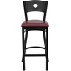 image:imageFlash Furniture HERCULES Series Black Circle Back Metal Restaurant Barstool  Burgundy Vinyl SeatRed