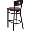 image:imageFlash Furniture HERCULES Series Black Circle Back Metal Restaurant Barstool  Burgundy Vinyl SeatRed