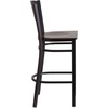 image:imageFlash Furniture HERCULES Series Black Circle Back Metal Restaurant Barstool  Burgundy Vinyl SeatWalnut Wood SeatBlack Metal Frame