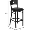image:imageFlash Furniture HERCULES Series Black Circle Back Metal Restaurant Barstool  Burgundy Vinyl Seatbrown