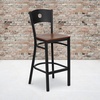 image:imageFlash Furniture HERCULES Series Black Circle Back Metal Restaurant Barstool  Burgundy Vinyl Seatbrown