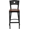 image:imageFlash Furniture HERCULES Series Black Circle Back Metal Restaurant Barstool  Burgundy Vinyl Seatbrown