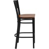 image:imageFlash Furniture HERCULES Series Black Circle Back Metal Restaurant Barstool  Burgundy Vinyl Seatbrown