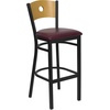 image:imageFlash Furniture HERCULES Series Black Circle Back Metal Restaurant Barstool  Natural Wood Back Black Vinyl SeatNatural Wood BackBurgundy Vinyl SeatBlack Metal Frame