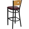image:imageFlash Furniture HERCULES Series Black Circle Back Metal Restaurant Barstool  Natural Wood Back Black Vinyl SeatNatural Wood BackBurgundy Vinyl SeatBlack Metal Frame