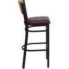 image:imageFlash Furniture HERCULES Series Black Circle Back Metal Restaurant Barstool  Natural Wood Back Black Vinyl SeatNatural Wood BackBurgundy Vinyl SeatBlack Metal Frame
