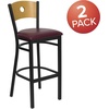 image:imageFlash Furniture HERCULES Series Black Circle Back Metal Restaurant Barstool  Natural Wood Back Black Vinyl SeatNatural Wood BackBurgundy Vinyl SeatBlack Metal Frame