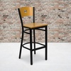image:imageFlash Furniture HERCULES Series Black Circle Back Metal Restaurant Barstool  Natural Wood Back Black Vinyl SeatNatural Wood BackNatural Wood SeatBlack Metal Frame