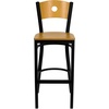 image:imageFlash Furniture HERCULES Series Black Circle Back Metal Restaurant Barstool  Natural Wood Back Black Vinyl SeatNatural Wood BackNatural Wood SeatBlack Metal Frame