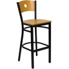 image:imageFlash Furniture HERCULES Series Black Circle Back Metal Restaurant Barstool  Natural Wood Back Black Vinyl SeatNatural Wood BackNatural Wood SeatBlack Metal Frame