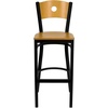 image:imageFlash Furniture HERCULES Series Black Circle Back Metal Restaurant Barstool  Natural Wood Back Black Vinyl SeatNatural Wood BackNatural Wood SeatBlack Metal Frame