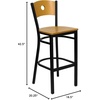 image:imageFlash Furniture HERCULES Series Black Circle Back Metal Restaurant Barstool  Natural Wood Back Black Vinyl SeatNatural Wood BackNatural Wood SeatBlack Metal Frame