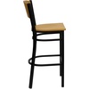 image:imageFlash Furniture HERCULES Series Black Circle Back Metal Restaurant Barstool  Natural Wood Back Black Vinyl SeatNatural Wood BackNatural Wood SeatBlack Metal Frame