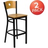 image:imageFlash Furniture HERCULES Series Black Circle Back Metal Restaurant Barstool  Natural Wood Back Black Vinyl SeatNatural Wood BackNatural Wood SeatBlack Metal Frame