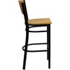 image:imageFlash Furniture HERCULES Series Black Circle Back Metal Restaurant Barstool  Natural Wood Back Black Vinyl SeatNatural Wood BackNatural Wood SeatBlack Metal Frame