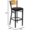 image:imageFlash Furniture HERCULES Series Black Circle Back Metal Restaurant Barstool  Natural Wood Back Black Vinyl Seatblack