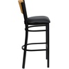 image:imageFlash Furniture HERCULES Series Black Circle Back Metal Restaurant Barstool  Natural Wood Back Black Vinyl Seatblack