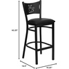 image:imageFlash Furniture HERCULES Series Black Coffee Back Metal Restaurant Barstool  Mahogany Wood SeatBurgundy Vinyl SeatBlack Metal Frame