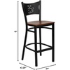 image:imageFlash Furniture HERCULES Series Black Coffee Back Metal Restaurant Barstool  Mahogany Wood SeatCherry Wood SeatBlack Metal Frame