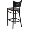 image:imageFlash Furniture HERCULES Series Black Coffee Back Metal Restaurant Barstool  Mahogany Wood SeatMahogany Wood SeatBlack Metal Frame