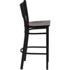 image:imageFlash Furniture HERCULES Series Black Coffee Back Metal Restaurant Barstool  Mahogany Wood SeatMahogany Wood SeatBlack Metal Frame