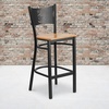 image:imageFlash Furniture HERCULES Series Black Coffee Back Metal Restaurant Barstool  Mahogany Wood SeatNatural Wood SeatBlack Metal Frame