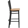 image:imageFlash Furniture HERCULES Series Black Coffee Back Metal Restaurant Barstool  Mahogany Wood SeatNatural Wood SeatBlack Metal Frame
