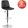 image:imageFlash Furniture Ryan 2 Pack Contemporary Black Vinyl Adjustable Height Barstool with Embellished Stitch Design and Chrome BaseBlack