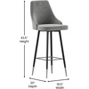 image:imageFlash Furniture Shelly Set of 2 Commercial Bar Height Bar Stools  Gray LeatherSoft Upholstery  Black Metal Frames  30 High  Chrome Feet and Footrests