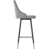 image:imageFlash Furniture Shelly Set of 2 Commercial Bar Height Bar Stools  Gray LeatherSoft Upholstery  Black Metal Frames  30 High  Chrome Feet and Footrests