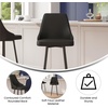 image:imageFlash Furniture Shelly Set of 2 Commercial Counter Height Bar Stools  Gray LeatherSoft Upholstery  Black Metal Frames  26 High  Chrome Feet and FootrestsBlack