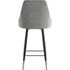 image:imageFlash Furniture Shelly Set of 2 Commercial Counter Height Bar Stools  Gray LeatherSoft Upholstery  Black Metal Frames  26 High  Chrome Feet and FootrestsGrey