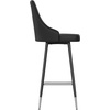 image:imageFlash Furniture Shelly Set of 2 Commercial Counter Height Bar Stools  Gray LeatherSoft Upholstery  Black Metal Frames  26 High  Chrome Feet and FootrestsBlack