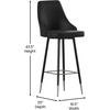 image:imageFlash Furniture Shelly Set of 2 Commercial Counter Height Bar Stools  Gray LeatherSoft Upholstery  Black Metal Frames  26 High  Chrome Feet and FootrestsBlack