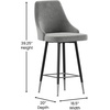 image:imageFlash Furniture Shelly Set of 2 Commercial Counter Height Bar Stools  Gray LeatherSoft Upholstery  Black Metal Frames  26 High  Chrome Feet and FootrestsGrey