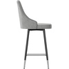 image:imageFlash Furniture Shelly Set of 2 Commercial Counter Height Bar Stools  Gray LeatherSoft Upholstery  Black Metal Frames  26 High  Chrome Feet and FootrestsGrey
