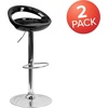 image:imageFlash Furniture Wilson 2 Pack Contemporary Black Plastic Adjustable Height Barstool with Rounded Cutout Back and Chrome BaseBlack